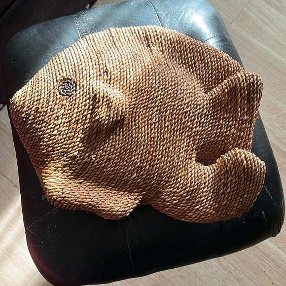 Accents | Vintage Large Woven Rattan Ropelook Lightweight Fish | Poshmark